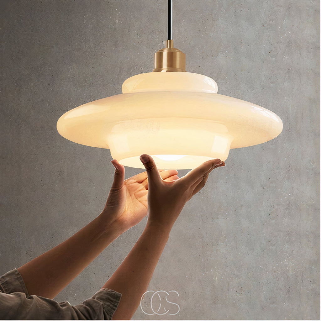 Vellina - Perle pendant lamp - Brass & Glass