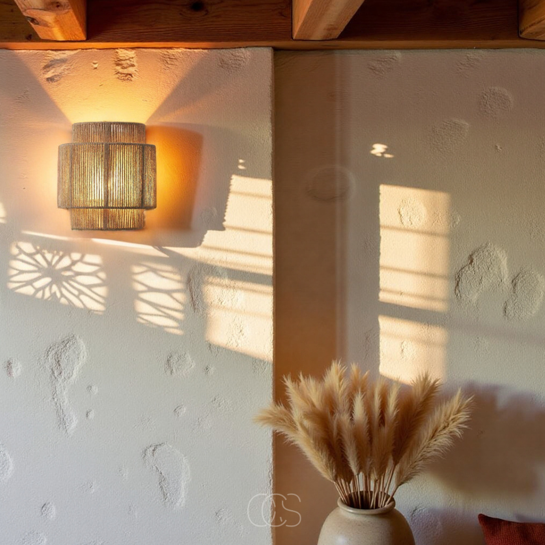 Vellina - Rattan Boho Wall Lamp