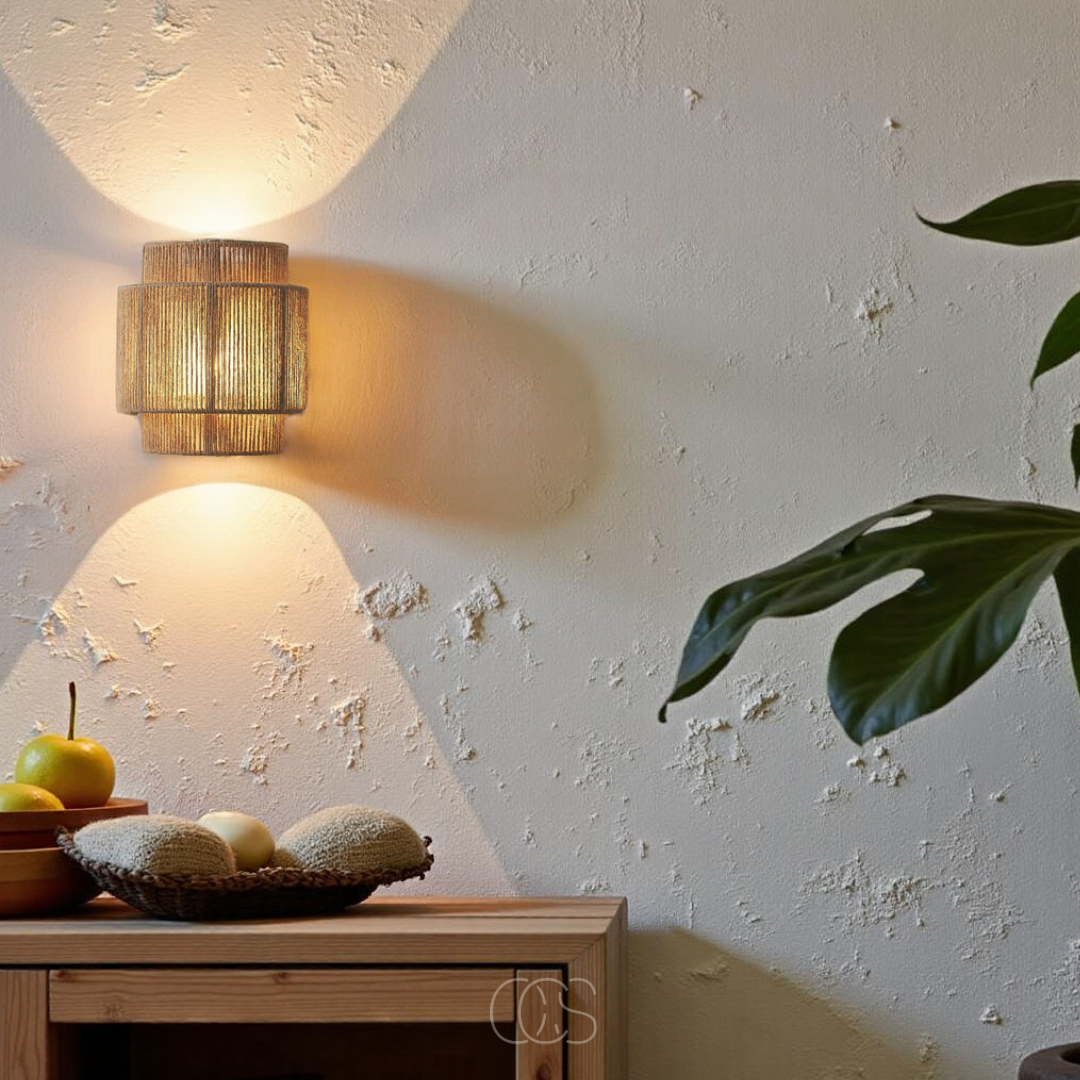 Vellina - Rattan Boho Wall Lamp