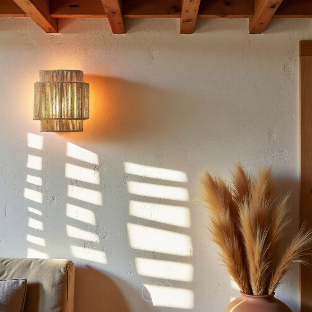 Vellina - Rattan Boho Wall Lamp