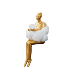 Vellina - Reading Woman on Cloud Sculpture - Resin Art Object