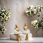 Vellina - Reading Woman on Cloud Sculpture - Resin Art Object