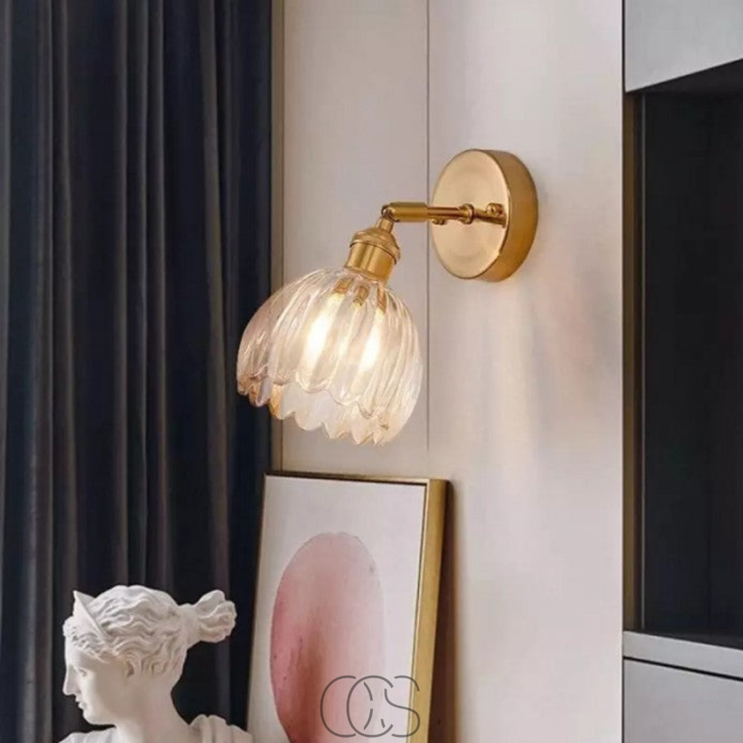 Vellina - Retro Wall Lamp with Glass Tulip Shade