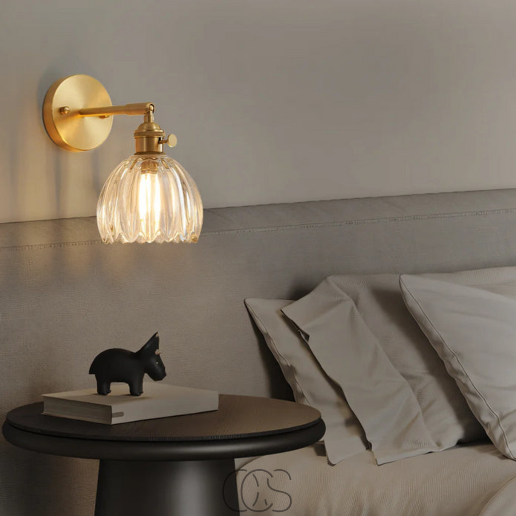Vellina - Retro Wall Lamp with Glass Tulip Shade