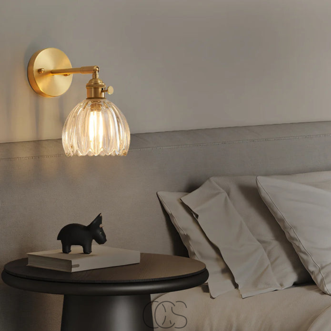 Vellina - Retro Wall Lamp with Glass Tulip Shade