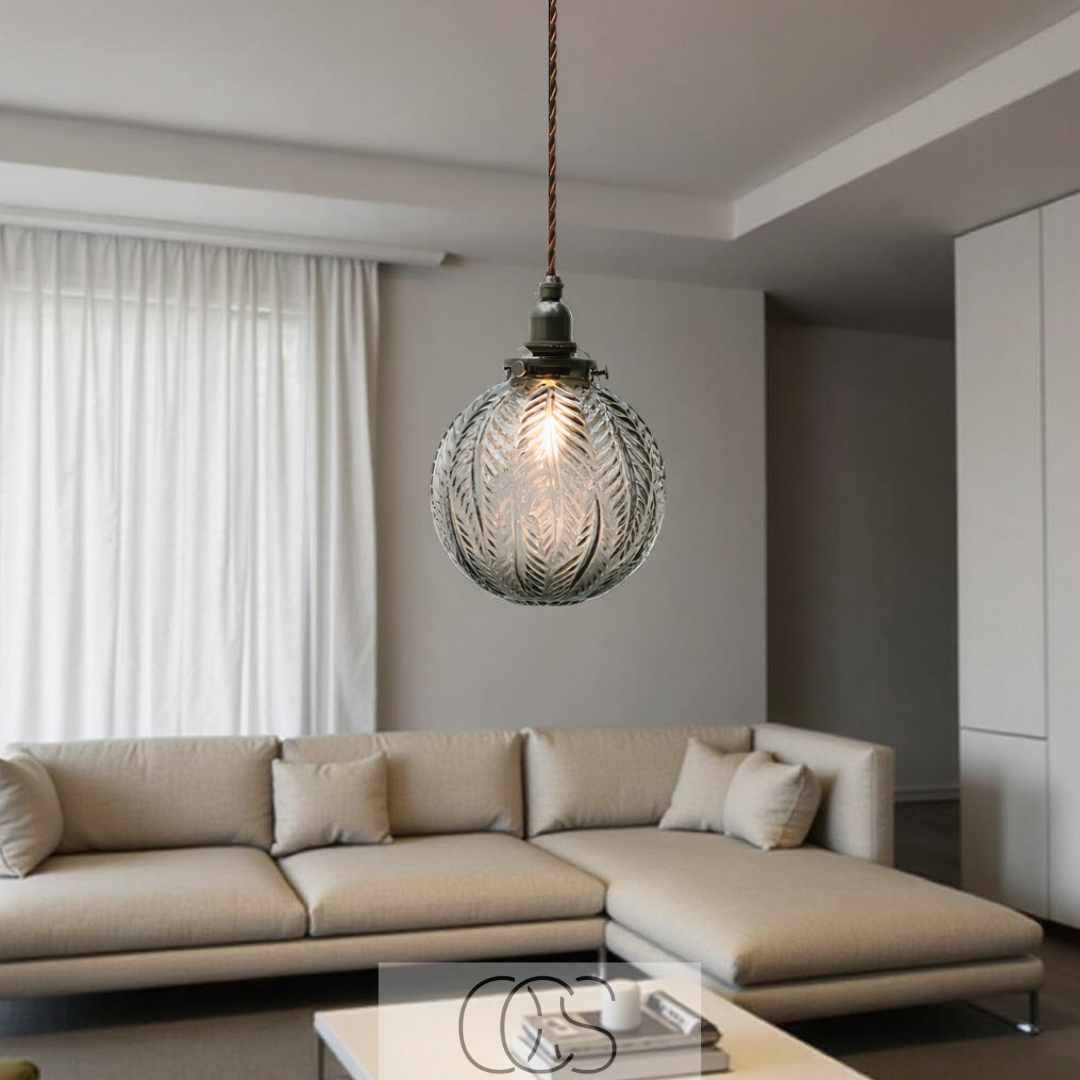 Vellina - Round Pendant Lamp Glass - Smoke Color