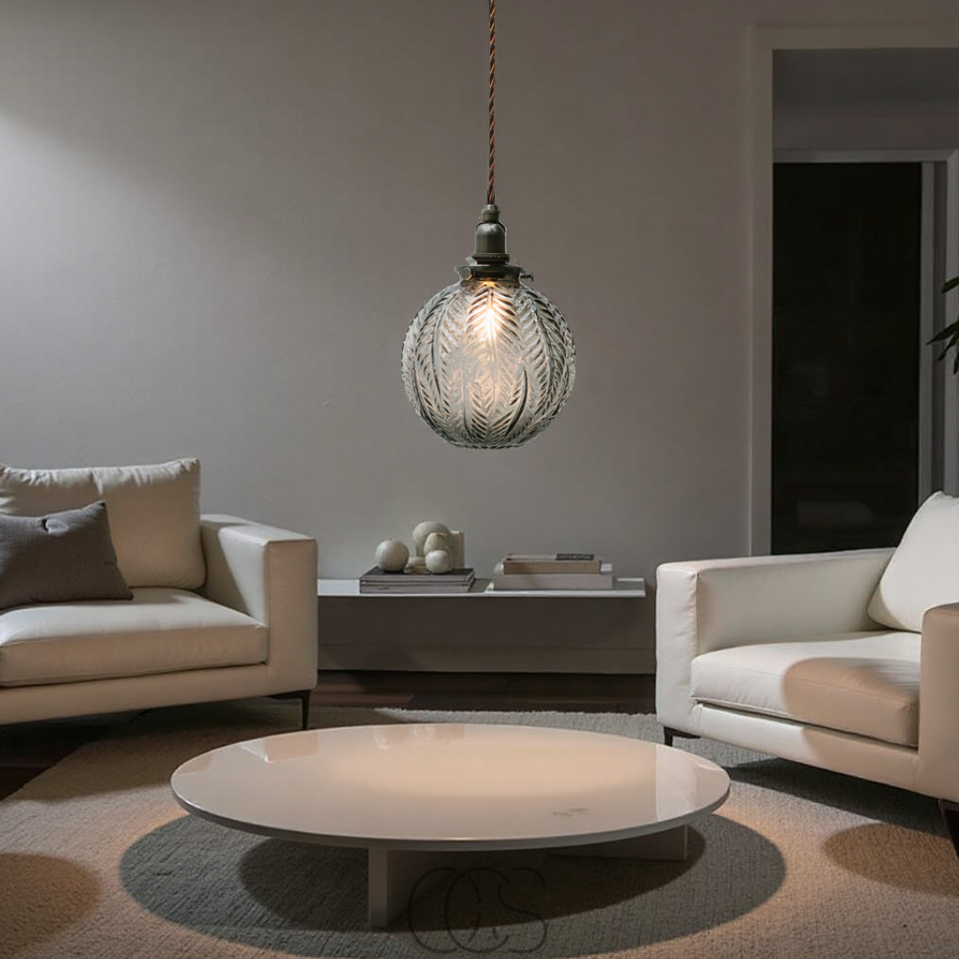Vellina - Round Pendant Lamp Glass - Smoke Color