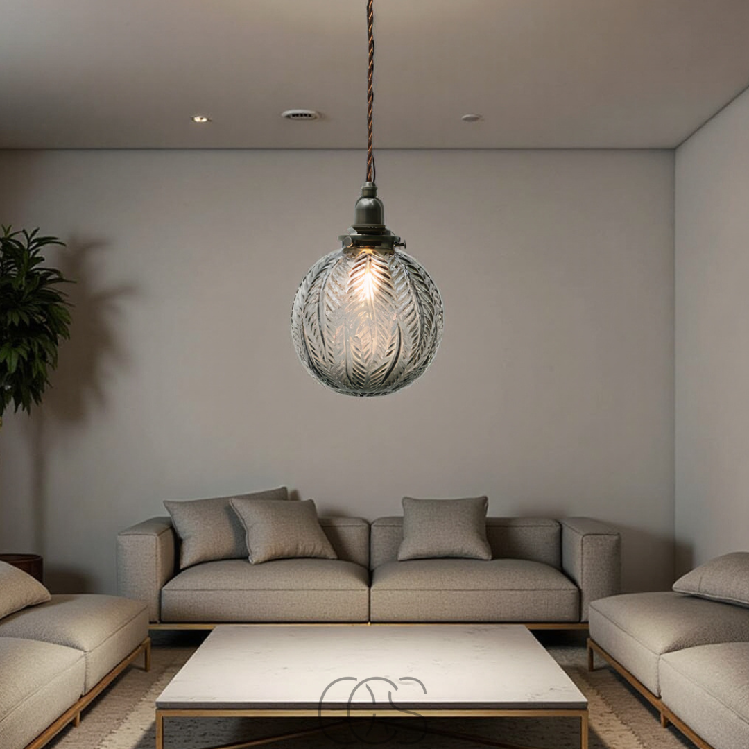 Vellina - Round Pendant Lamp Glass - Smoke Color