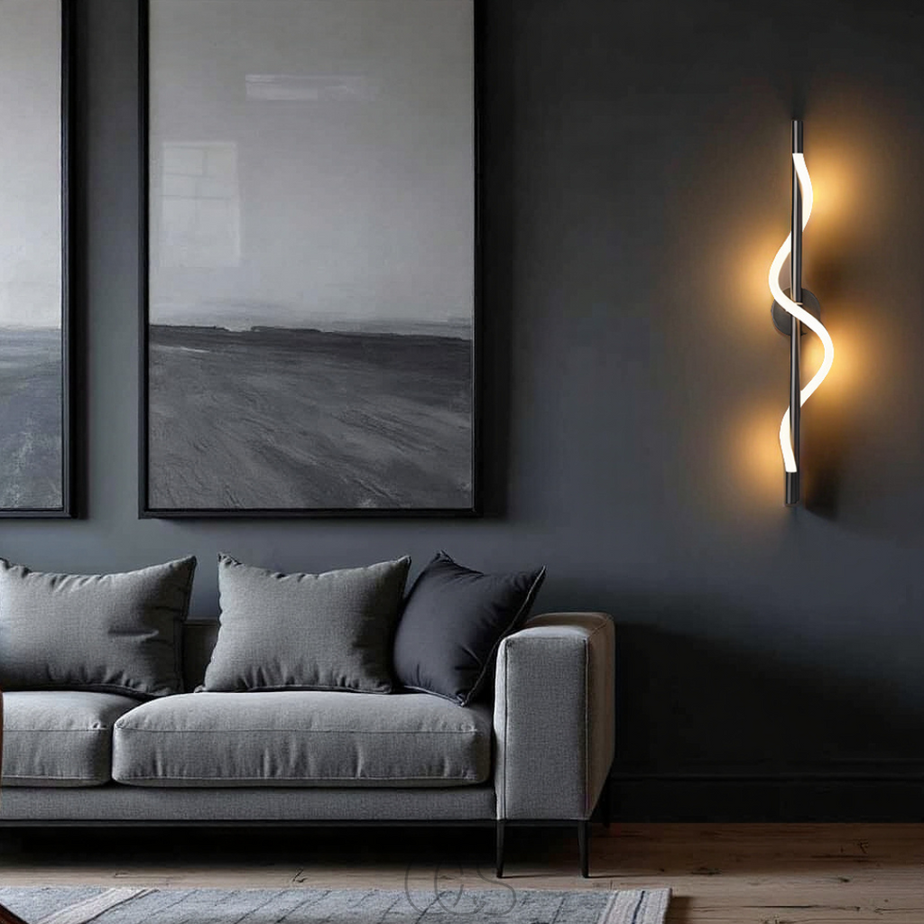 Vellina - Slim LED wall lamp - Black aluminum