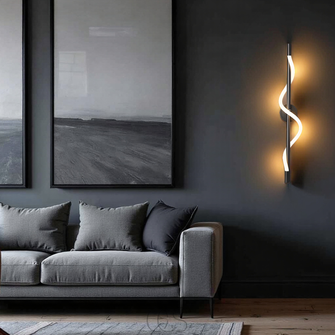 Vellina - Slim LED wall lamp - Black aluminum