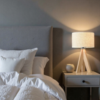 Vellina - Table Lamp - Natural Wood and Fabric Shade