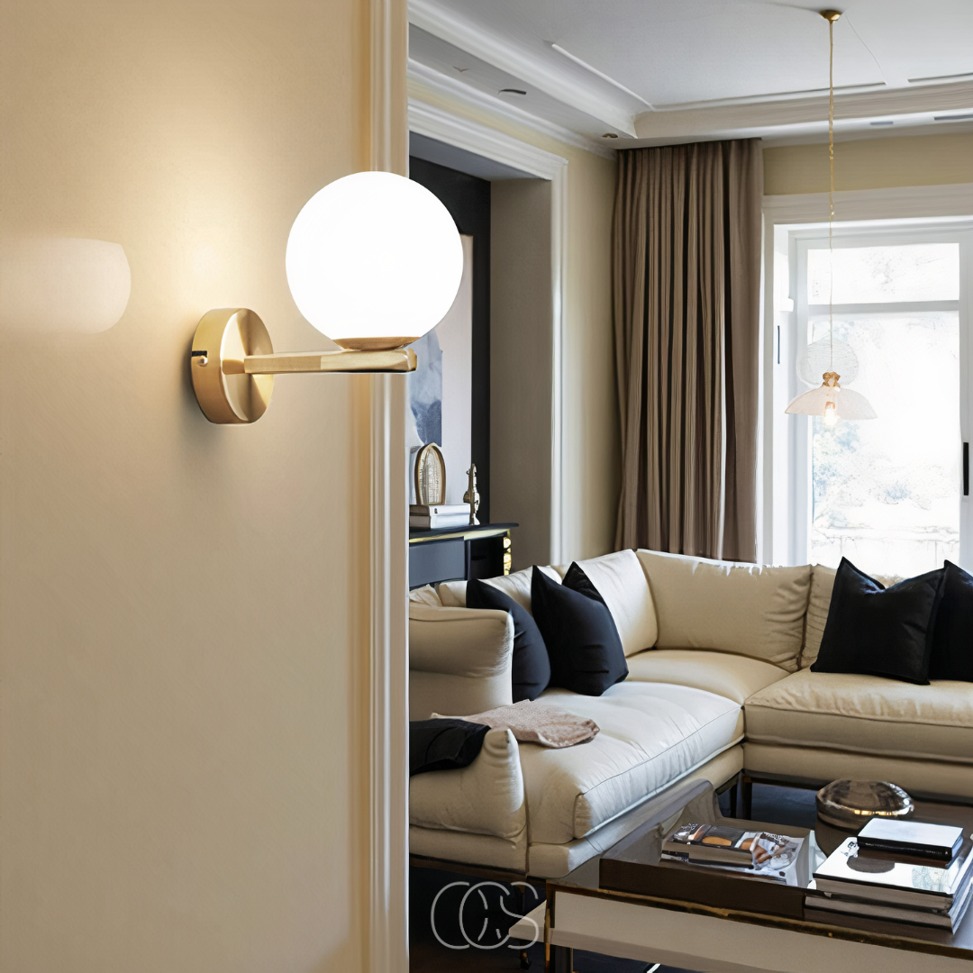 Vellina - wall lamp with white globe