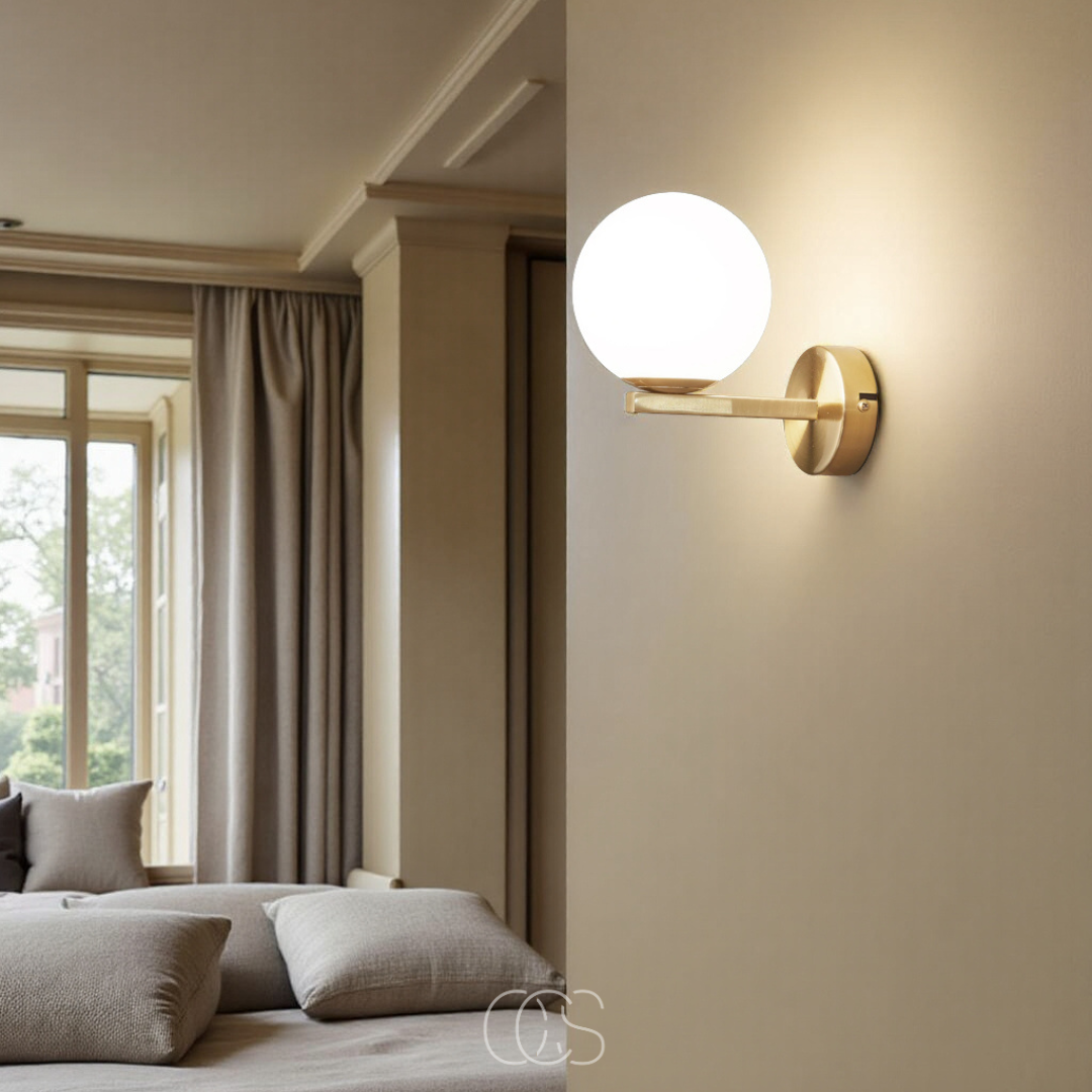 Vellina - wall lamp with white globe