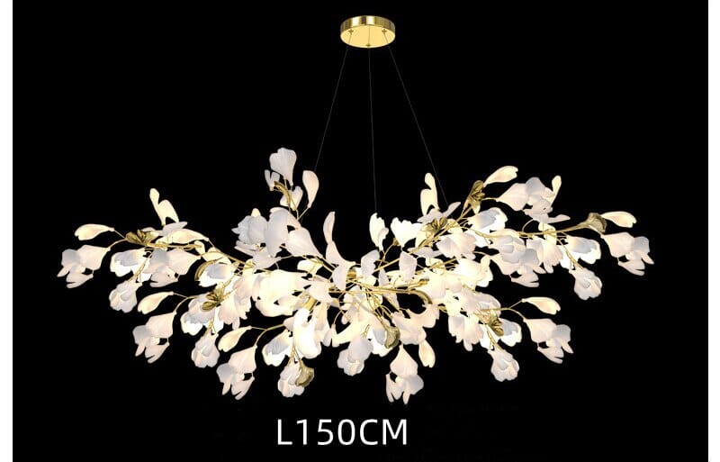 Lampadario a petali di ceramica