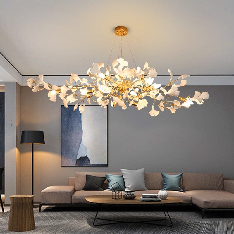 Lampadario a petali di ceramica