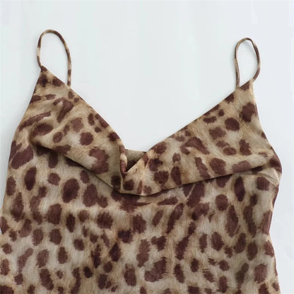 Robe Longue Satinée Imprimé Léopard ou Zèbre