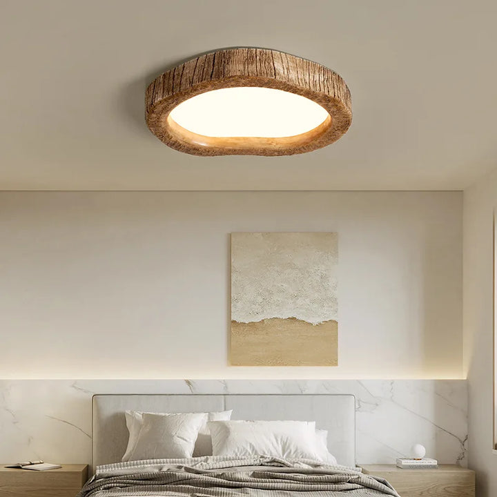 Lampada da soffitto rustica a LED con effetto legno - Auralog