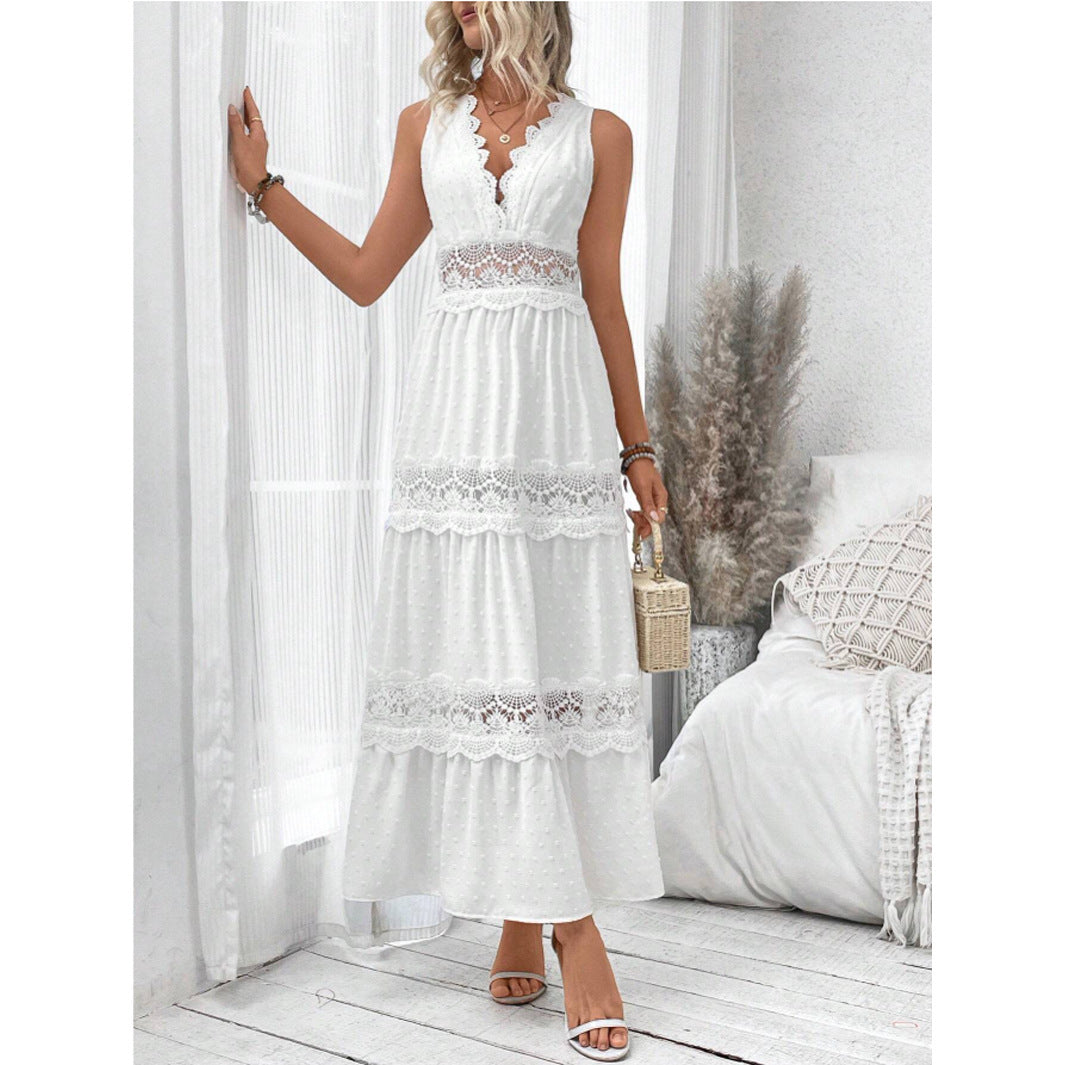 Robe Bohème Blanche – Dentelle & Légèreté