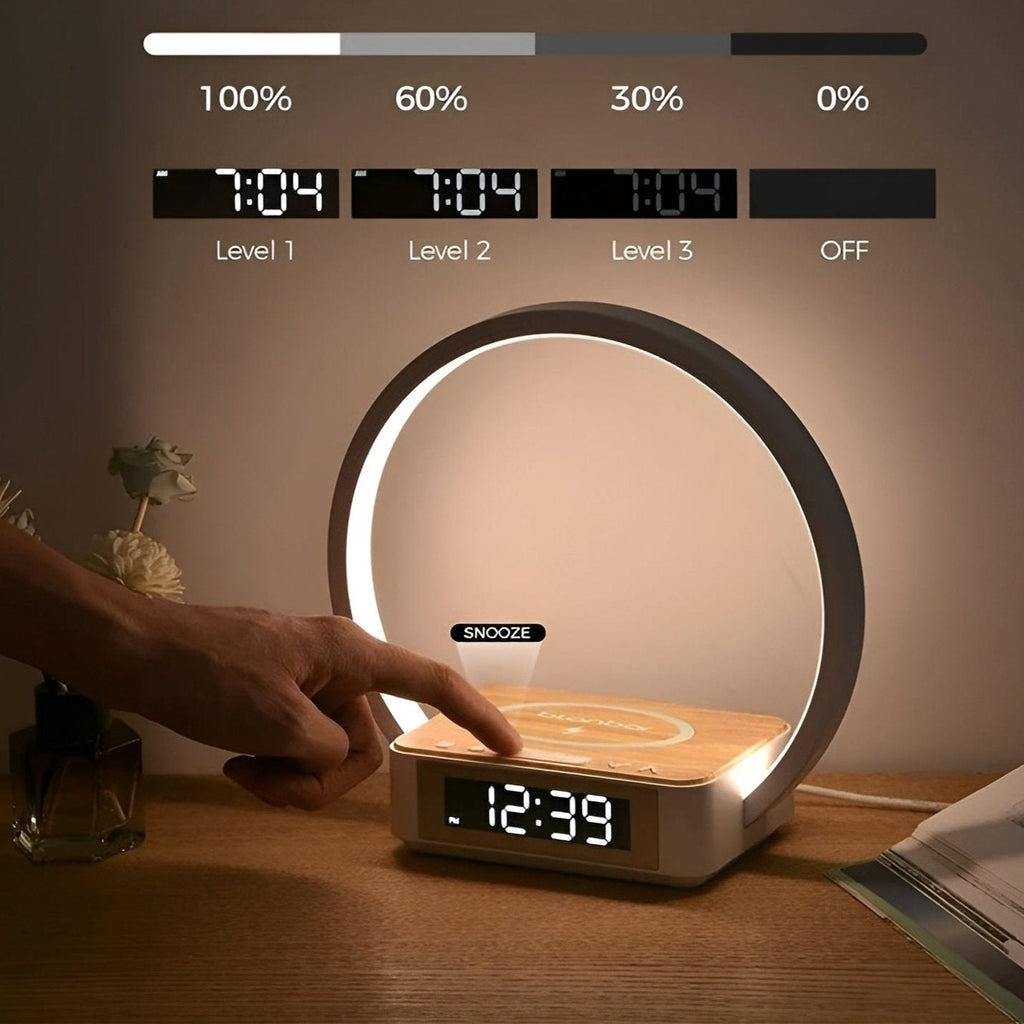 Design natlampe med oplader og blid vækningsfunktion - LumoRise