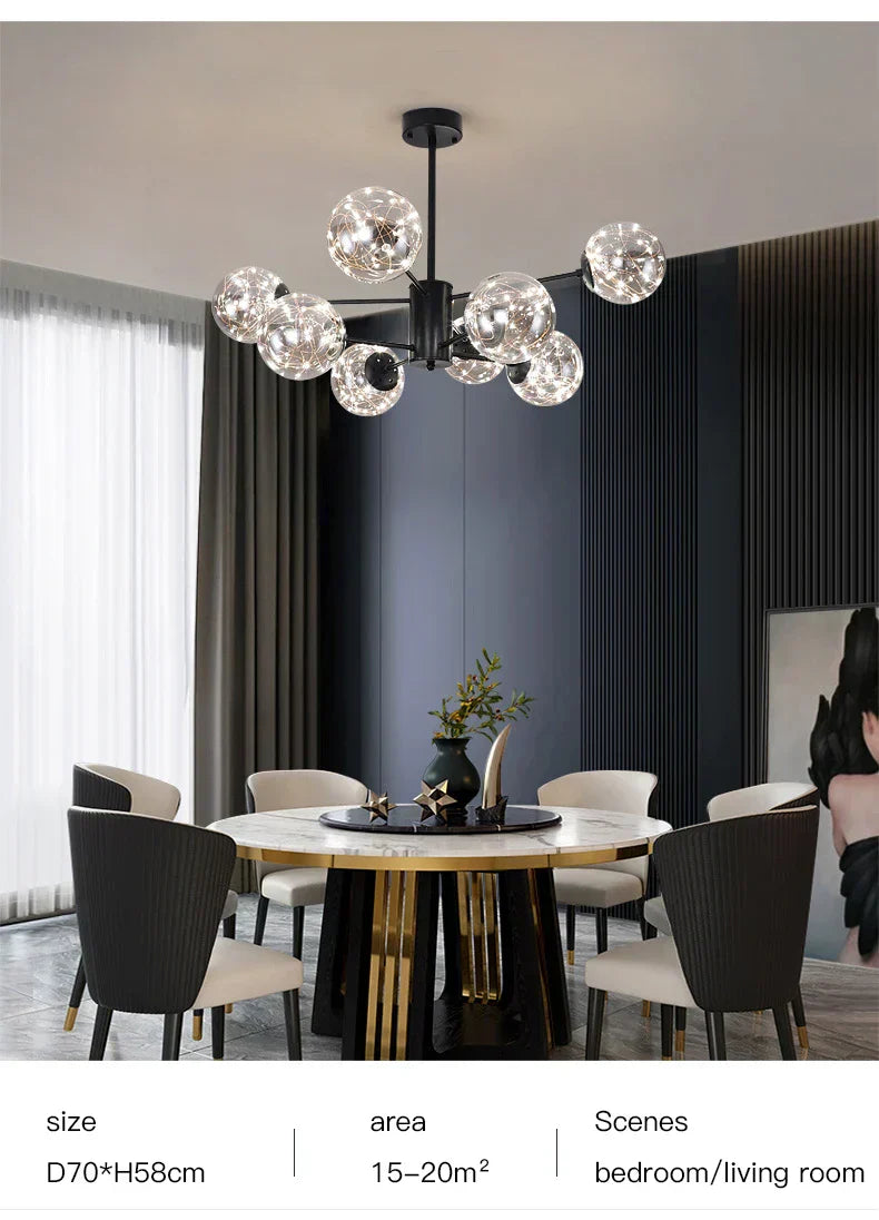 NobleLuminance - Glass Ball Chandelier