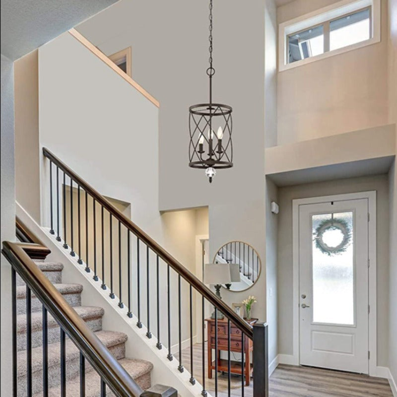 Hearthly | Rustic Three-Light Iron Chandelier