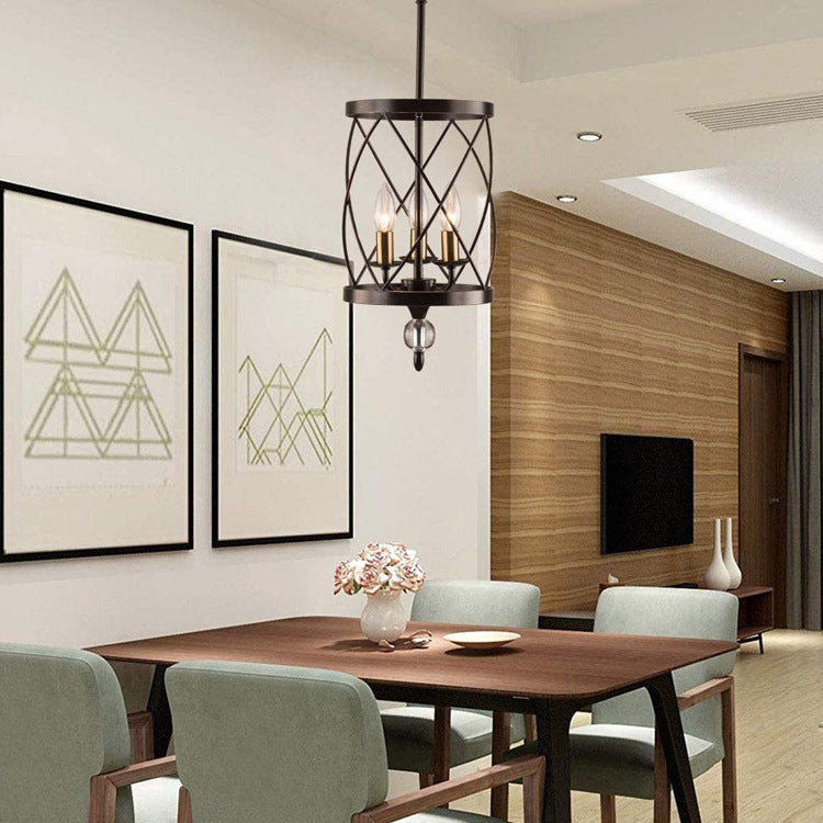 Hearthly | Rustic Three-Light Iron Chandelier